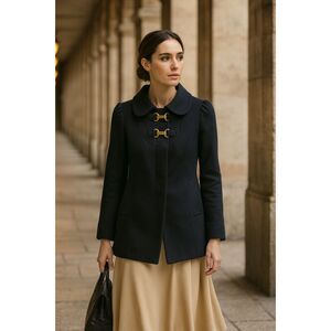 Anthropologie Elevenses Blue Peacoat Jacket Coat   Women's Size 0